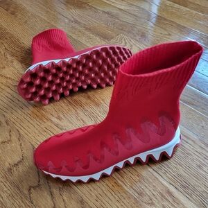 Christian Louboutin Red Zigzag Sole Sneakers